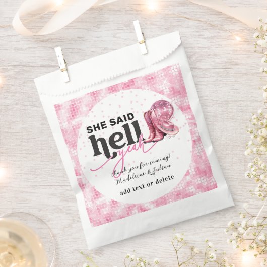 Sachets En Papier Elle A Dit Enfer Ouais Rose Western Booth Casquett (Coupé)