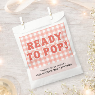 Sachets En Papier Elle est prête à éclater Baby Shower Rétro Gingham