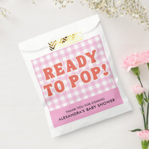 Sachets En Papier Elle est prête à éclore Baby Shower Rétro Gingham
