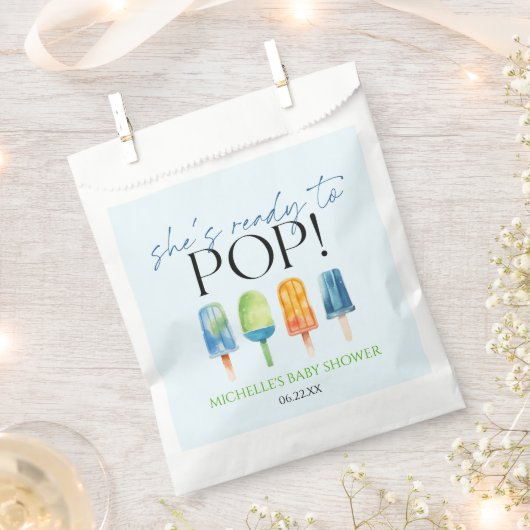 Sachets En Papier Elle est prête à pop ! Baby shower Popsicle (Coupé)