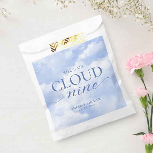 Sachets En Papier Elle est sur nuage neuf Fête des mariées bleue (Scellé)