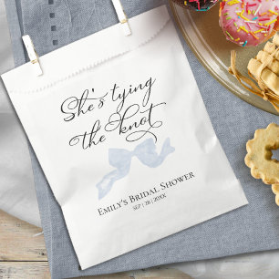 Sachets En Papier Elle noue le noeud Fête des mariées Bleue Bow