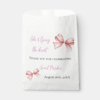 Sachets En Papier Elle Noue le Nœud Rose Bow Enterrement de Vie de J