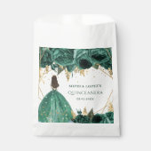 Sachets En Papier Emerald Green Floral Princess Quinceanera (Devant)