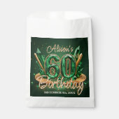 Sachets En Papier Emerald Green Gold Gemstone 60th Birthday Party (Devant)