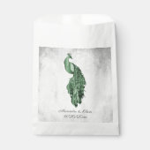 Sachets En Papier Emerald Green Peacock mariage Favor sac (Devant)
