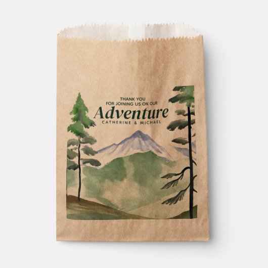 Sachets En Papier Emerald Greenery Mountain Pine Rustic Mariage (Devant)