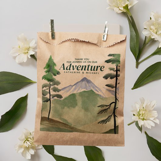 Sachets En Papier Emerald Greenery Mountain Pine Rustic Mariage