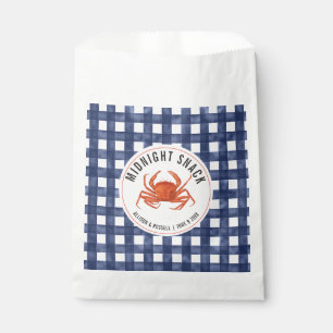Sachets En Papier en vichy Crabe Coastère Mariage Snack de minuit