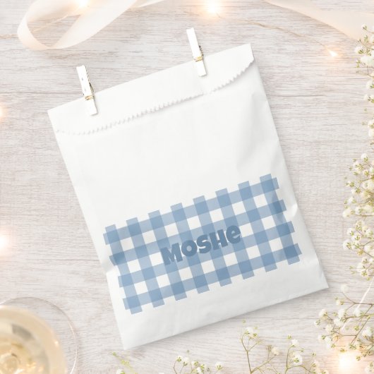 Sachets En Papier En vichy fête d'anniversaire bleu (Coupé)