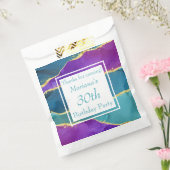 Sachets En Papier Encre Abstraite Fuchsia Rose Turquoise or Annivers (Scellé)