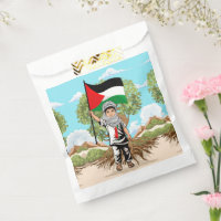 Enfant avec le drapeau de Keffiyeh Palestine