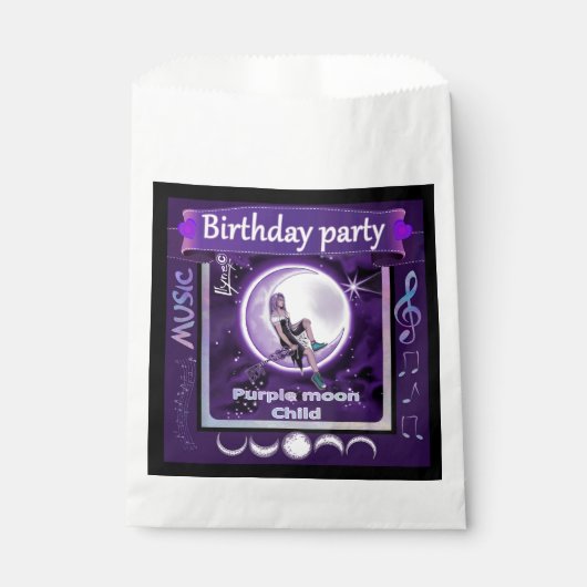 Sachets En Papier Enfant de lune violette (Devant)