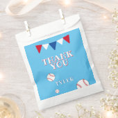 Sachets En Papier Enfants de baseball bleu mignon Anniversaire Merci (Coupé)