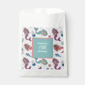 Sachets En Papier Enfants Sirène Anniversaire (Devant)