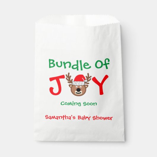 Sachets En Papier Ensemble du Baby shower de Noël de la joie (Devant)