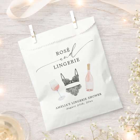 Sachets En Papier Enterrement de vie de jeune fille rosé et lingerie (Coupé)