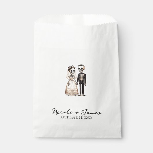 Sachets En Papier Épouse de squelette de dessin + Mariage géant (Devant)