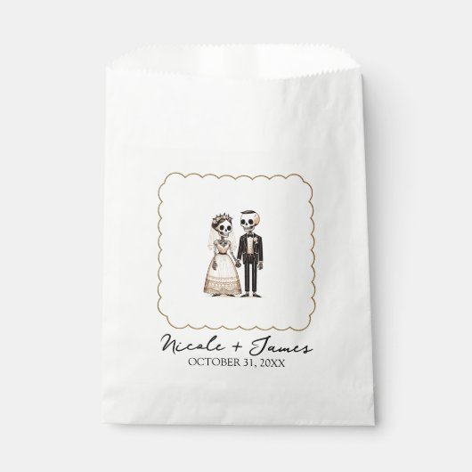 Sachets En Papier Épouse de squelette de dessin + Mariage géant (Devant)