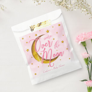 Sachets En Papier Épouser Sur La Lune Rose Or Baby Girl Douche