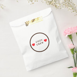 Sachets En Papier Équipage Cosy Deux Cœurs Minimaliste Personnalisé