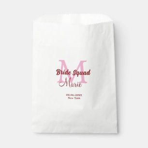 Sachets En Papier Équipe de mariée ajoutez nom monogramme demoiselle
