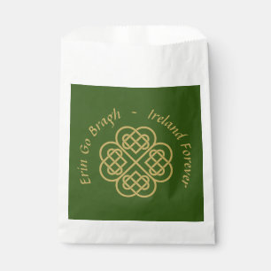Sachets En Papier Erin Go Bragh Gold Celtic Shamrock