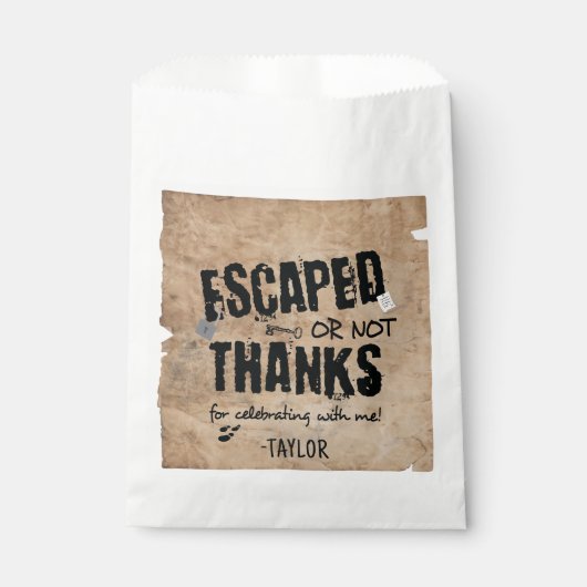 Sachets En Papier Escape Room Anniversaire Merci de fête (Devant)