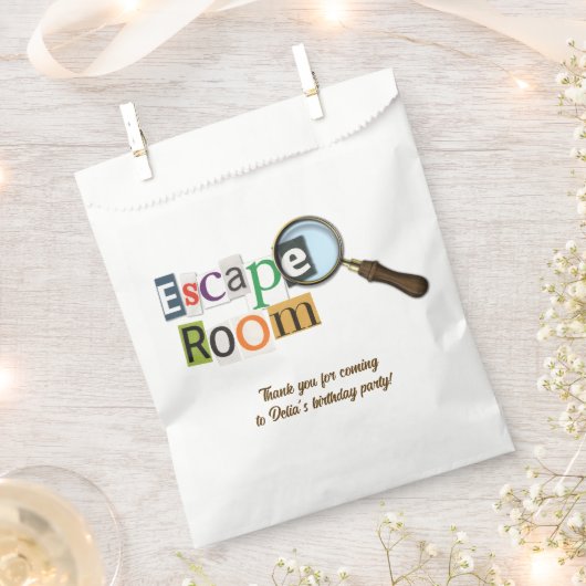 Sachets En Papier Escape Room Party (Coupé)
