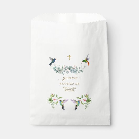 Sachets En Papier Espagnol Hibiscus rose Fleurs Eucalyptus Bautizo (Devant)