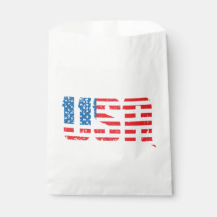 Sachets En Papier États-Unis patriotiques en rouge, blanc et bleu