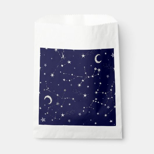 Sachets En Papier étoile de lune céleste constellation bleue (Devant)