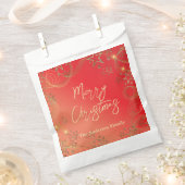 Sachets En Papier Étoiles scintillantes dorées tourbillons ombré rou (Coupé)