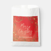 Sachets En Papier Étoiles scintillantes dorées tourbillons ombré rou (Devant)