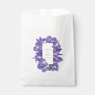Sachets En Papier Étonnant violet Irises Aquarelle Floral Mariage