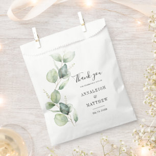 Sachets En Papier Eucalyptus Aquarelle Verdure Mariage