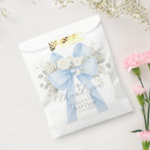 Sachets En Papier Eucalyptus Blue Bow Baptism Thank you (Scellé)