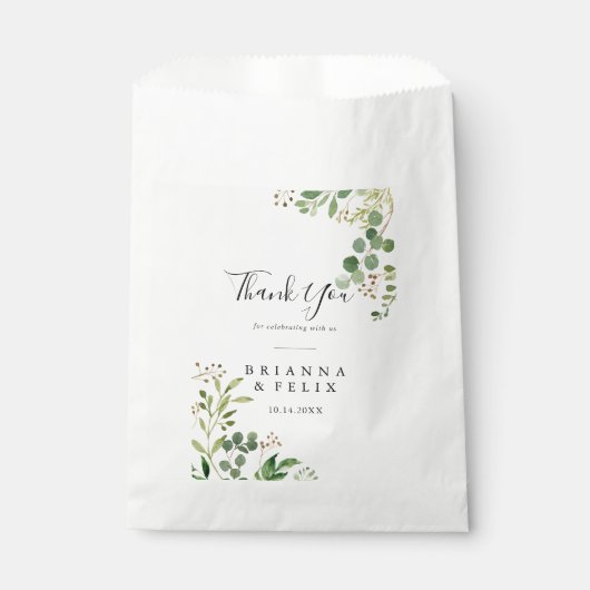 Sachets En Papier Eucalyptus Brown simple Mariage de Merci Floral (Devant)