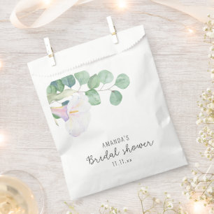 Sachets En Papier Eucalyptus et fleur de calla - douche nuptiale