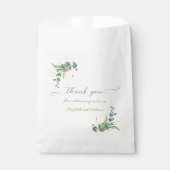 Sachets En Papier Eucalyptus Et Merci Mariage Or (Devant)