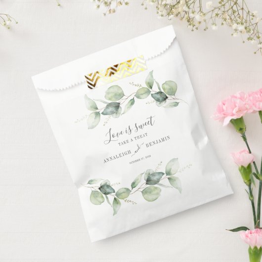 Sachets En Papier Eucalyptus Feuille Mariage de script de verdure (Scellé)