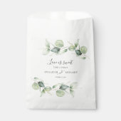Sachets En Papier Eucalyptus Feuille Mariage de script de verdure (Devant)