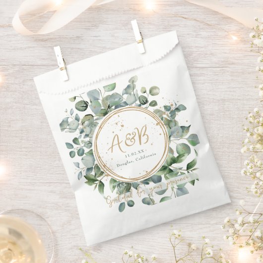 Sachets En Papier Eucalyptus Gold Parties scintillant - Code 02 (Coupé)