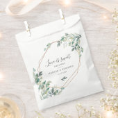 Sachets En Papier Eucalyptus moderne Verdure Or Mariage géométrique (Coupé)