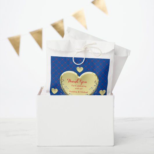 Sachets En Papier Événement de fête Coeurs Mariages bleus (Fête)