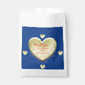 Sachets En Papier Événement de fête Coeurs Mariages bleus (Devant)