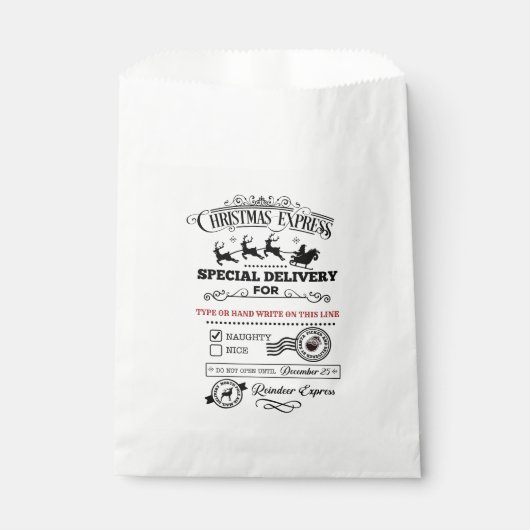 Sachets En Papier Express de Noël Livraison spéciale Traitements NEU (Devant)