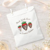Sachets En Papier Fabriqué Avec Amour Chocolat Fraises Creutées (Coupé)
