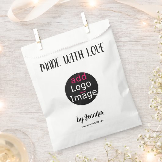 Sachets En Papier Fabriqué Avec Amour Moderne Professionnel Logo Per (Coupé)