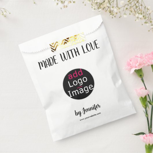 Sachets En Papier Fabriqué Avec Amour Moderne Professionnel Logo Per (Scellé)